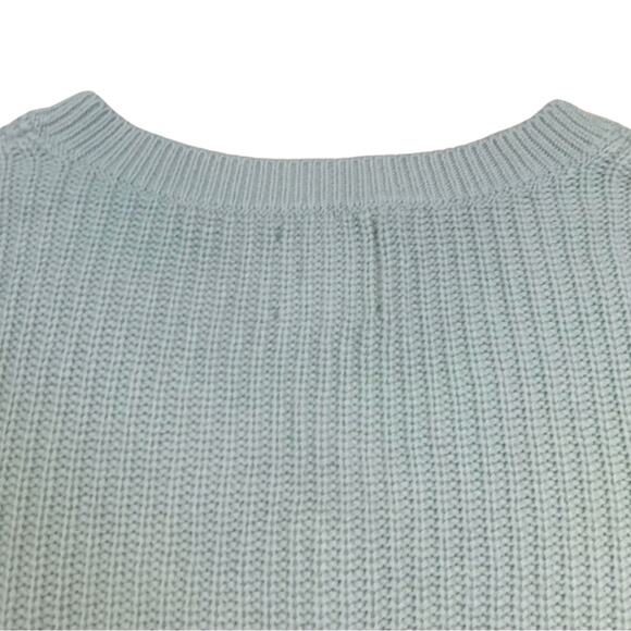 Abercrombie & Fitch Light Green Sage VNeck Knit Sweater Size Small Y2K Textural - Picture 6 of 10